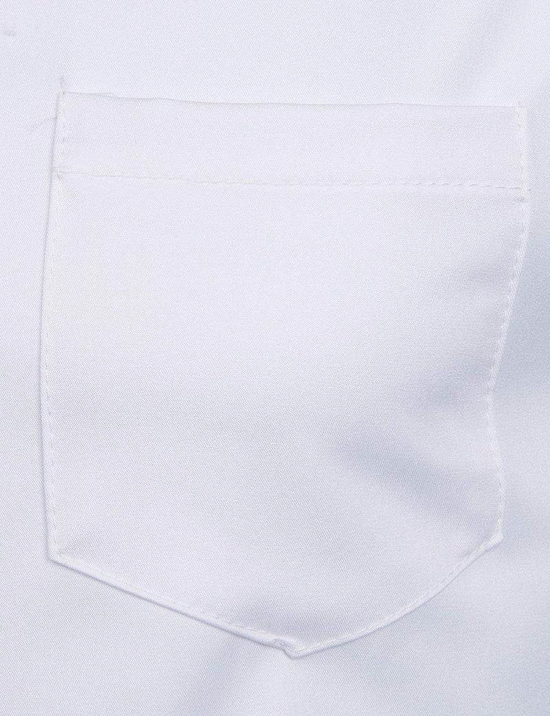 ZEROYAA Men's Banded Collar Slim Fit Long Sleeve Lightweight Casual Button Down Dress Shirts with Pocket ZLCL09 White Large - Image 4